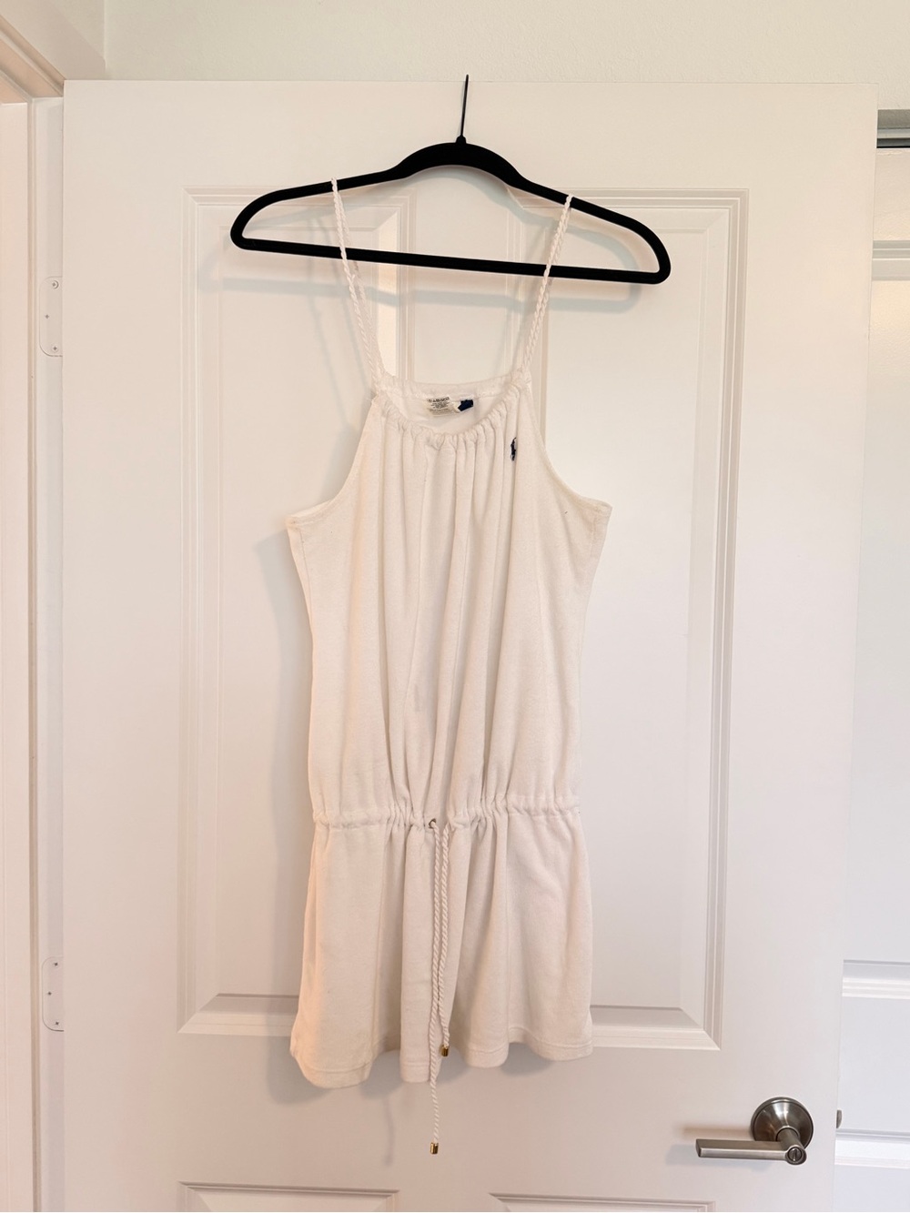 Ralph Lauren White Sleeveless Drawstring Mini Dress